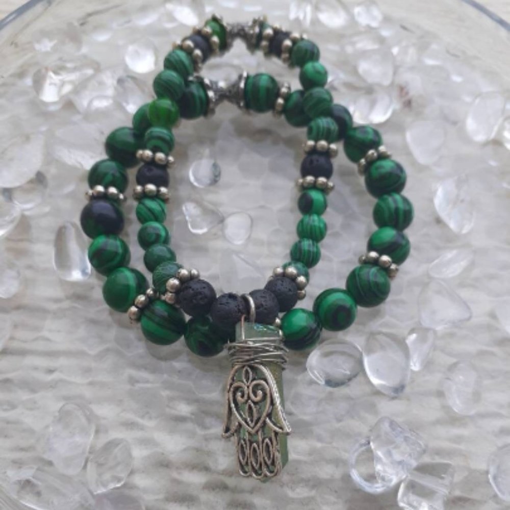 Green with envy evil eye bracelet